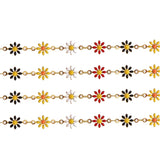 Raw Brass Chain Daisy Charm Enamel Flower Beaded Chains Necklace Bracelet DIY