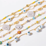 Gold Evil Eye Pearl Beads Necklace DIY Jewelry Making