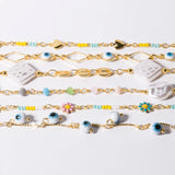 Gold Evil Eye Pearl Beads Necklace DIY Jewelry Making