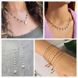 Gold Evil Eye Pearl Beads Necklace DIY Jewelry Making