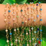 Crystal Stone Beads Chains Bracelet Necklace Components DIY Jewelry Making