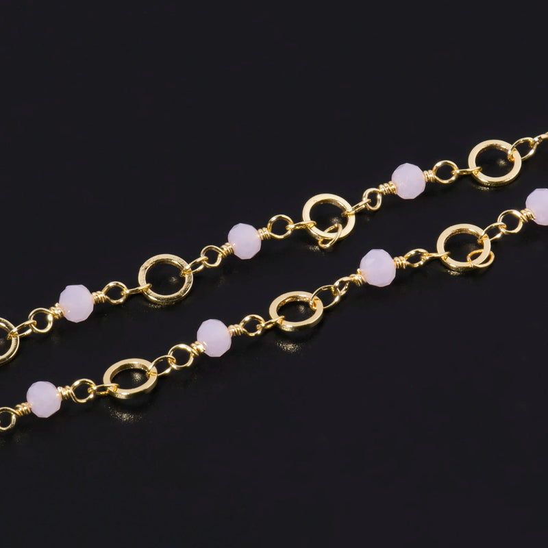 Crystal Stone Beads Chains Bracelet Necklace Components DIY Jewelry Making