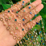 Crystal Stone Beads Chains Bracelet Necklace Components DIY Jewelry Making