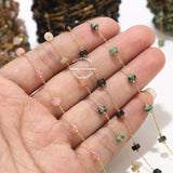 1M Gemstone Rosary Beaded Chains-Stainless Steel Dainty Chain