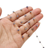 1M Gemstone Rosary Beaded Chains-Stainless Steel Dainty Chain