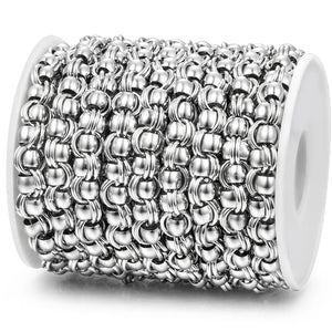 1M Stainless Steel 1.2x8mm Flat Pearl Chains DIY Jewelry Making