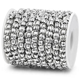 1M Stainless Steel 1.2x8mm Flat Pearl Chains DIY Jewelry Making