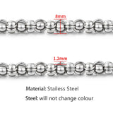 1M Stainless Steel 1.2x8mm Flat Pearl Chains DIY Jewelry Making