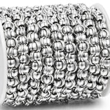 1M Stainless Steel 1.2x8mm Flat Pearl Chains DIY Jewelry Making