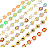 Stainless Steel 10mm Enamel Daisy Flower Chains Sunflower Chain