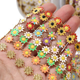 Stainless Steel 10mm Enamel Daisy Flower Chains Sunflower Chain