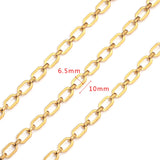 Stainless Steel 18K Plated Cable Chains Flat Wire Chain for DIY Jewelry Making