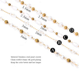 Stainless Steel 18k Pearls & Crystal Beads Chains for DIY Jewelry Making