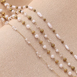 Stainless Steel 18k Pearls & Crystal Beads Chains for DIY Jewelry Making