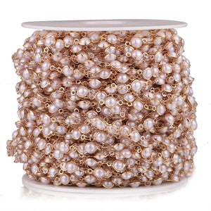 6mm Round Pearl Chains DIY Necklace Supplies Jewelry