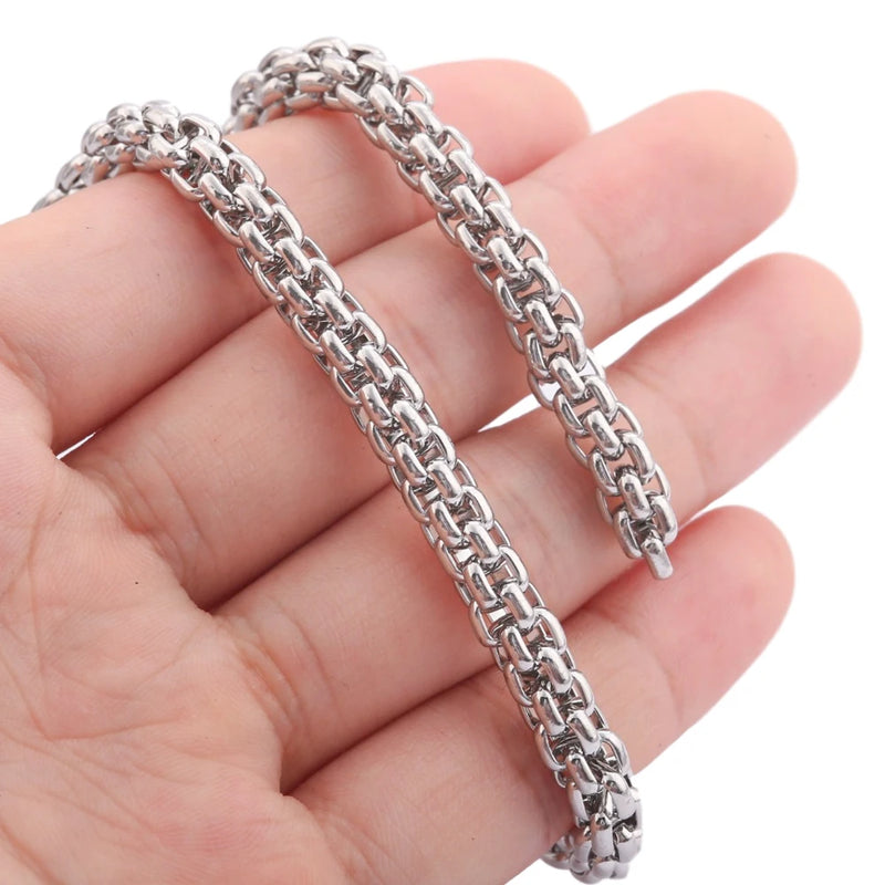 Stainless Steel 7mm Popcorn Chain DIY Hiphop/Rock Men Necklace