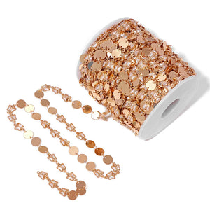 Stainless Steel Butterfly Charm Chains with Colorful Crystals Beads