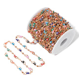 Stainless Steel Chain Heart Shape Enamel Beads Colour Chain DIY Jewelry Making