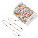 Stainless Steel Chain Heart Shape Enamel Beads Colour Chain DIY Jewelry Making