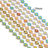1M Stainless Steel Sun Flower Enamel Chains for Bracelet Jewelry