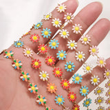 1M Stainless Steel Sun Flower Enamel Chains for Bracelet Jewelry