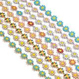 1M Stainless Steel Sun Flower Enamel Chains for Bracelet Jewelry