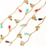 Stainless Steel Enamel Daisy Flower Chain DIY Jewelry Making