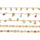 Stainless Steel Enamel Daisy Flower Chain DIY Jewelry Making