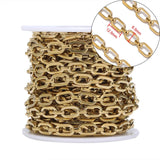1M Stainless Steel Flat O Shape Chains for DIY Jewelry Earrings