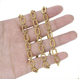 1M Stainless Steel Flat O Shape Chains for DIY Jewelry Earrings