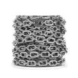1M Stainless Steel Flat O Shape Chains for DIY Jewelry Earrings