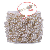 1M Stainless Steel Crystal Ball Beads Chain for Jewelry Making