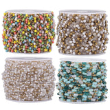 1M Stainless Steel Crystal Ball Beads Chain for Jewelry Making