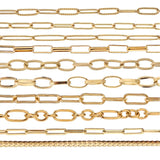 Stainless Steel Link Chain Oval Textured Necklace Chains DIY Men Women Jewelry
