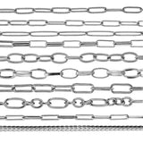 Stainless Steel Link Chain Oval Textured Necklace Chains DIY Men Women Jewelry