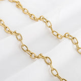 1M Stainless Steel Plated Embossing Round Punk Bulk Chains DIY Necklace Jewelry