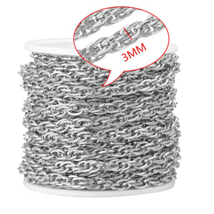 1M Stainless Steel Ripple Twist Chains for Hip Hop Necklace