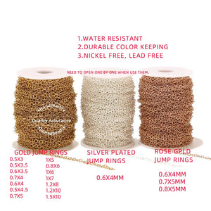 1M Stainless Steel Link Jump Rings Jewelry Making Water-Resistant Closed Ring