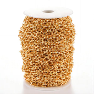 Stainless Steel Circle Textured DIY Chains Plated Twist Cable Chains