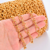 Stainless Steel Circle Textured DIY Chains Plated Twist Cable Chains