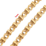 1M 7mm Stainless Steel Cable Chain Heart Bow Chain Anklet Necklace