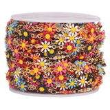 1M 7mm Stainless Steel Sun Flower Chain Enamel Chains for Diy Jewelry Making