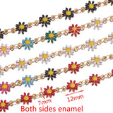 1M 7mm Stainless Steel Sun Flower Chain Enamel Chains for Diy Jewelry Making