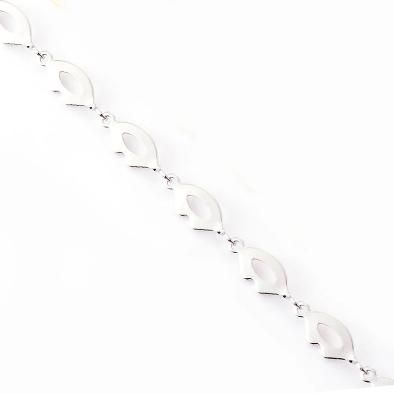 Stainless Steel Lip Chain Love Heart Link Chain DIY Necklace Bracelet