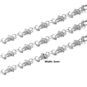 Stainless Steel Dolphin Heart Leaf Chains Lot DIY Jewelry Necklace Bracelet Ankl