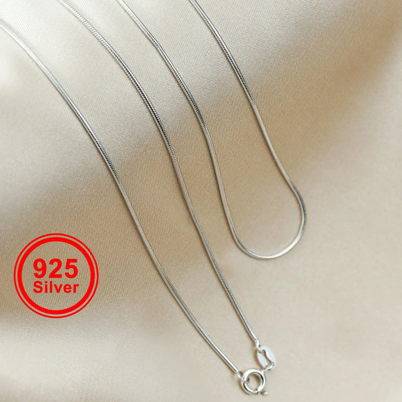 1MM Thick Snake Necklace Chain Solid 925 Sterling Silver DIY Jewelry Supplies