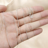 1MM Thick Snake Necklace Chain Solid 925 Sterling Silver DIY Jewelry Supplies