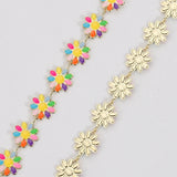 Enamel Daisy Flower Chain Colorful Beaded Chains for DIY Necklace Bracelet
