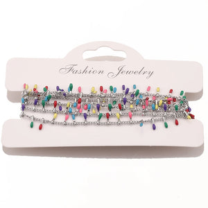 18K Gold-Plate Clips Stainless Steel Enamel Dripping Chains Soldered Findings