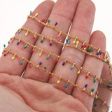 18K Gold-Plate Clips Stainless Steel Enamel Dripping Chains Soldered Findings